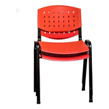 Silla Fija Apilable Plastico Oficina X2 Cu Color Rojo