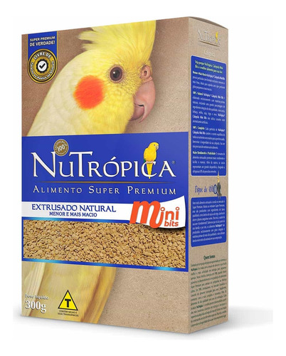 Nutrópica Calopsita Mini Bits Extrusada Pequena Macia 300g