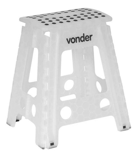 Banqueta Plástica Multiuso Dobrável 45cm 150kg Vonder Branco