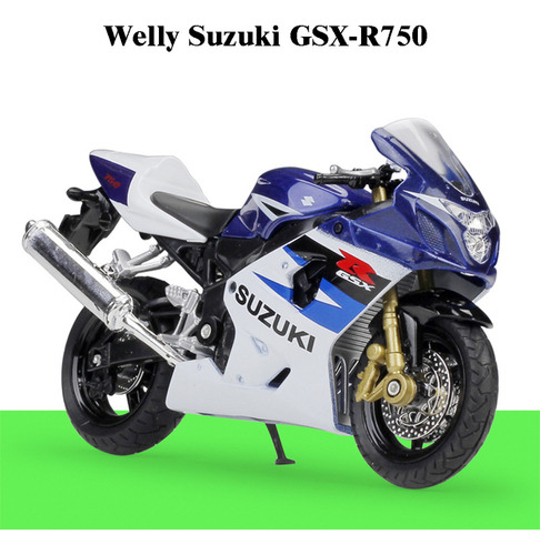 Suzuki Gsx S1000f Azul Miniatura Metal Carreras Moto 1/18