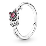 Anillo Pandora Rosa La Bella La Bestia Disney Plata Ale S925