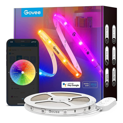 Cinta Led Tira De Luces Govee Rgbicpro Wifi Alexa Google 10m