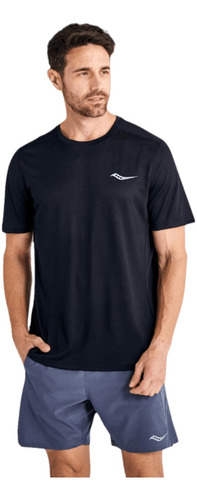 Remera Hombre Saucony Manga Corta Stopwatch Black