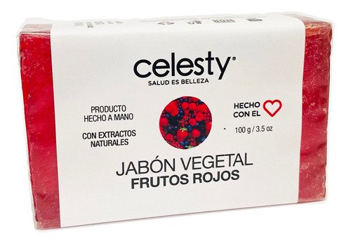 Kit 20 Pzs Jabón Vegetal Frutos Rojos 100g Glicerina
