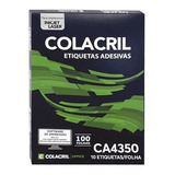 Etiqueta Impressora A4 99 X 55,8mm 100 Fls Ca4350 Colacril Cor Branco