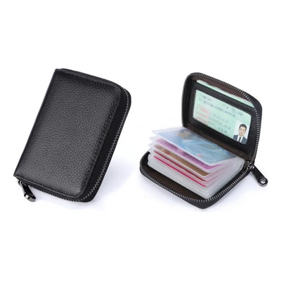 Tarjetero Organizador Porta Tarjetas Pu Piel Multi Ranuras Negro Rayas | Meses sin interés