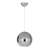 Lámpara Esfera Colgante Vidrio Plata 30cm 1 Luz Espejo E27