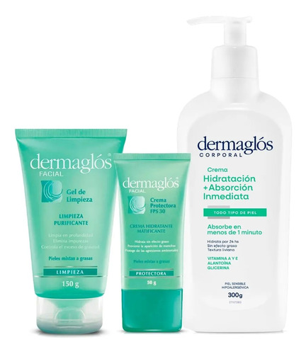 Dermaglós Combo Facial Y Corporal Piel Mixta A Grasa