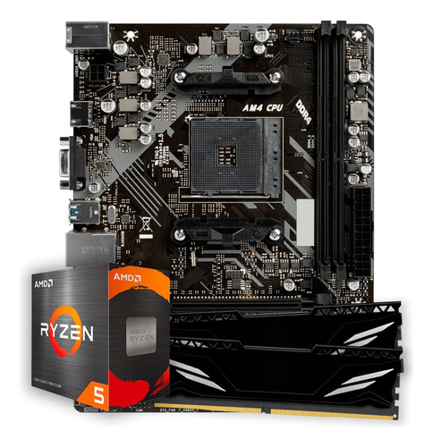 Kit Upgrade Gamer Amd Ryzen 5 5500 + B450m + 16gb Ddr4