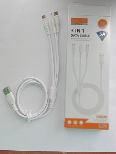 Cable Multiple Carga Rapida 3 En 1 iPhone Tipo C Y Micr