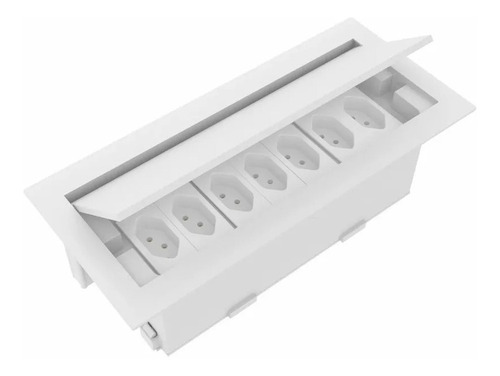 Caixa De Tomada Embutir Bancada E Mesa Com 7 Tomadas - Cx07f
