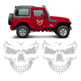 Adesivos Caveira Skull Lateral Prata Para Carro - Genérico