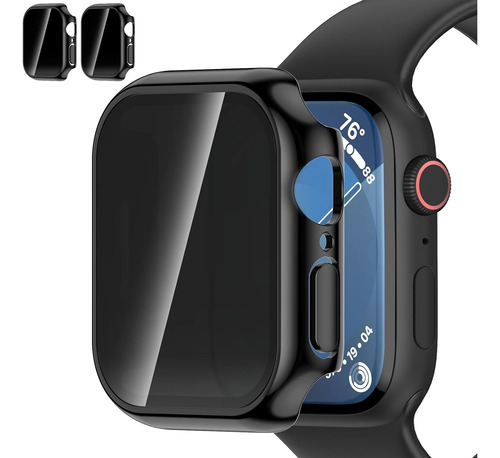 Funda Ymhml, Apple Watch Serie 7/8/9, Templado, Negro, X2