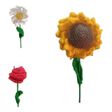 Flores - Girasol - Rosa - Margarita - Tejida A Crochet 