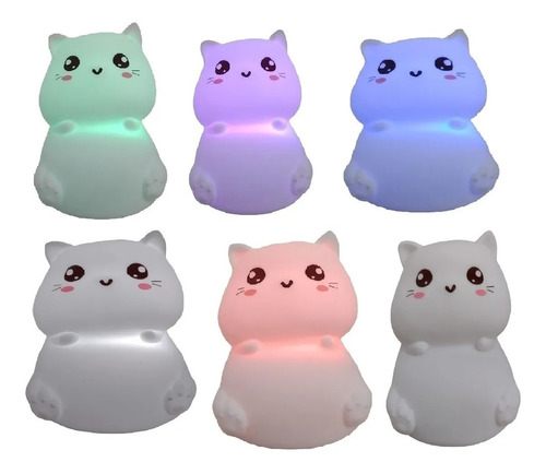 Lampara Silicona Cute Led Multicolor Recargable Luz Noche 