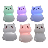 Lampara Silicona Cute Led Multicolor Recargable Luz Noche 