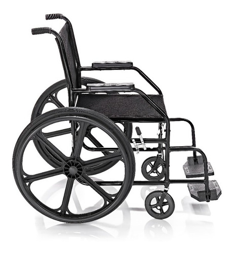 Cadeira De Rodas Dobrável Pneu Antifuro Até 90kg Confortável