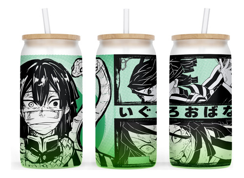 Vaso Bambu Starbucks Demon Slayer Iguro Obanai Pilar Tapa