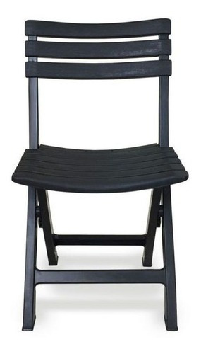 Cadeira De Plástico Dobrável Área De Lazer Preta 110kg 