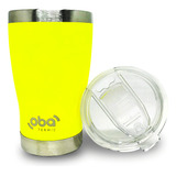 Copo Térmico Com Tampa 473ml Amarelo Neon Oba Mix