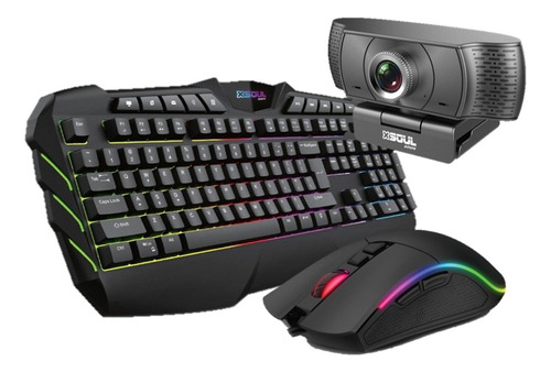 Combo Kit Gamer Teclado Mouse Y Camara Web  Led Pc Ps4