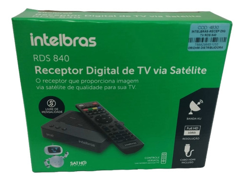 Receptor Digital Tv Via Satélite Parabólica Rds840 Intelbras