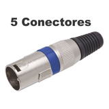 Conector Xlr Cannon Macho 3 Vias Com Rosca Pacote C/ 5 Tozz