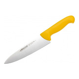 Cuchillo Carnicero Arcos 20cm Profesional Amarillo Asado Bbq