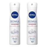 Desodorante Aero Nivea 150ml Fem Milk Sensitive - Kit C/ 2un