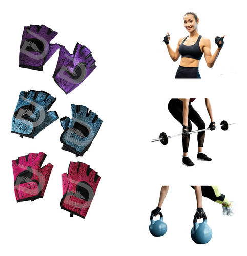 Guantes Medio Dedo Antideslizantes Gimnasio Pesas Fitness 