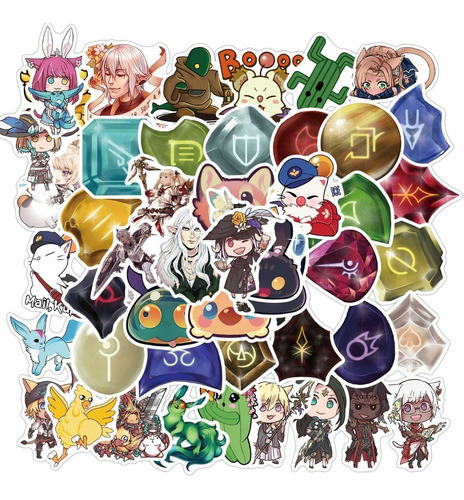 50 Stickers World Of Final Fantasy - Etiquetas Autoadhesivas