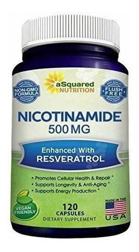 Antioxidante Nicotinamida Con Resveratrol, 120 Cápsulas