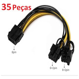 Pacote Com 35 Peças Do Cabo Multiplicador Pci-e 8p