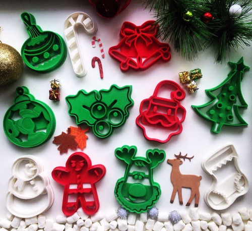 Cortantes Galletas Navideñas Kit X 11 Cookie Cutter Navidad 