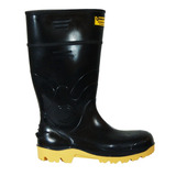 Bota De Caucho Pvc Negra Con Puntera & Plantilla Guerrera Rb