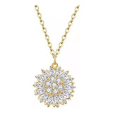 Collar Girasol Giratorio De Oro Laminado 18k Con Packaging