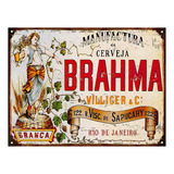 Cartel De Chapa Publicidad Antigua Cerveza Brahma M578