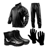 Traje Equipo De Lluvia Delta Brasil + Botas + Guantes - Fas