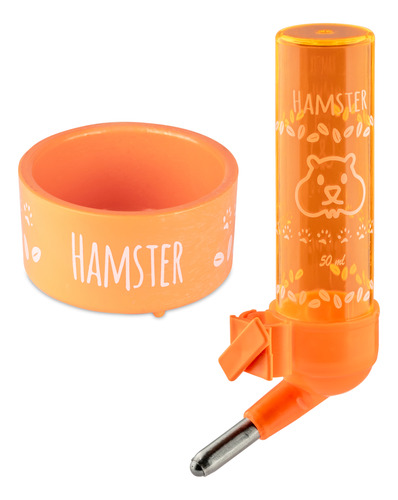 Kit Bebedouro E Comedouro De Hamster Colorido Roedores