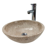 Lavabo Ovalin Mármol Onix Media Esfera Barato Moderno 35 T