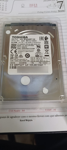 Hard Disk 1 Terá Notebook  Toshiba  / Wd Blue  Seminovo 