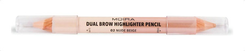 Lápiz Delineador Moira Cosmetics Dual Highlighter Para Cejas Color Nude Beige