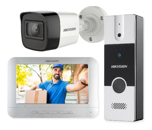 Kit Portero Visor Hikvision + Pantalla + Cámara Exterior Hd