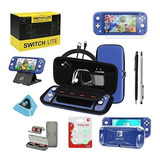 Kit De Accesorios Para Nintendo Switch Lite Funda Azul