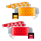 10 Plafon 16 Led Rectangular Con Estrobo Bisel Crom 12-24v