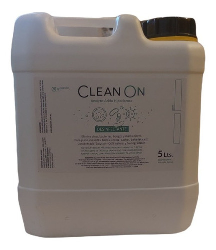 Desinfectante Natural Biodegradable Ácido Hipocloroso 10 Lts