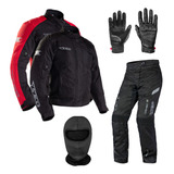 Kit Motoqueiro Jaqueta Ronin Calça Strike Masc E Luva Texx