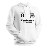 Buzo Canguro Blanco Del Real Madrid / Números / Logos