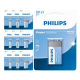 10 Baterias Alcalinas 9v Philips