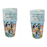 Pack 10 Vasos Para Cumpleaños Bluey Infantil Cotillon-glover